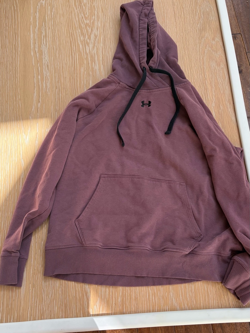 Under Armour Mauve Pullover Hoodie with Black Drawcords